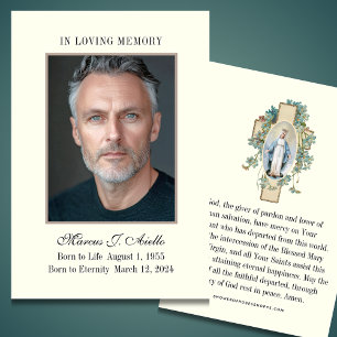 Memorial funerario María Oración Santa Tarjeta