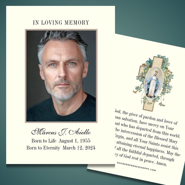 Memorial funerario María Oración Santa Tarjeta (Subido por el creador)