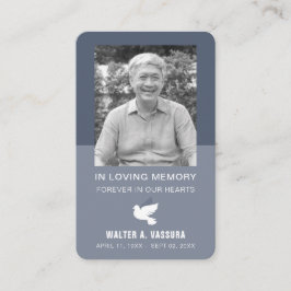 Memorial funerario plegaria Dove tarjeta de foto
