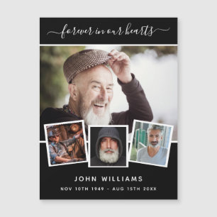 Memorial imán de amor al collage de fotos negras