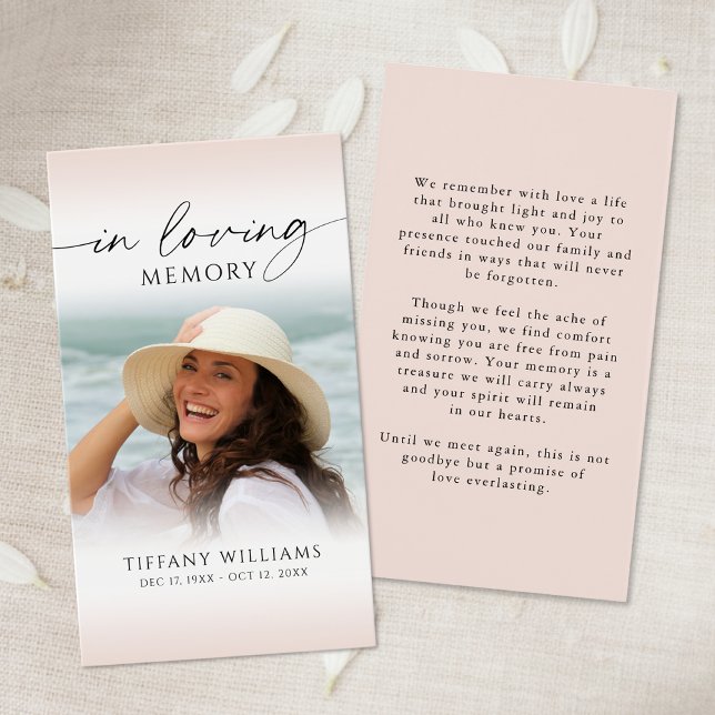 Memorial In Loving Memory Photo Prayer Card (Subido por el creador)