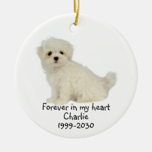 Memorial Keepsake Perro Mascota Ornamento de cerám