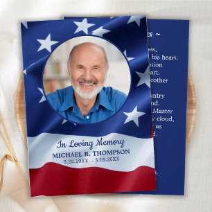 Memorial militar: Poema de tarjetas de rezo Stars 