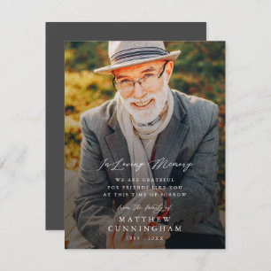 Memorial moderno simple en tarjeta de foto de memo