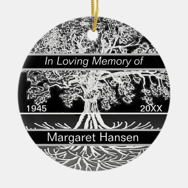 Memorial personalizado | Árbol de vida Ornamento c (Frente)