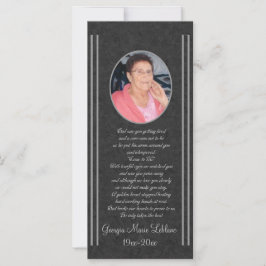 Memorial personalizado mantiene las tarjetas funer