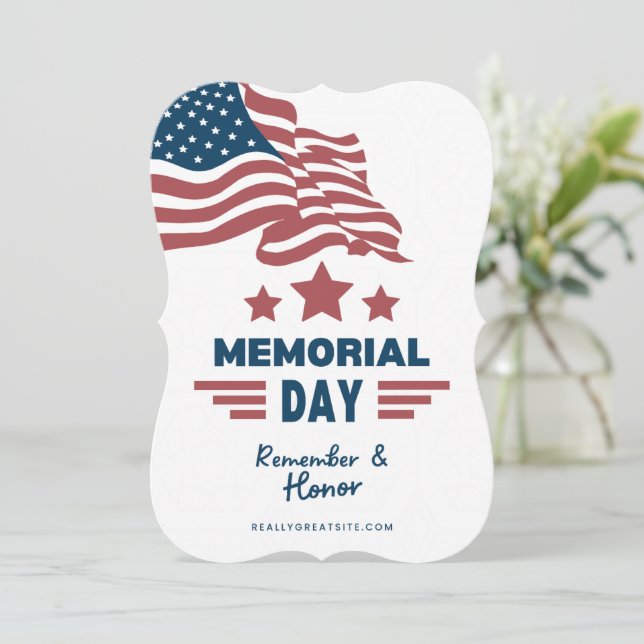 #MemorialDayRecuerde y honre la invitación (Anverso de pie)