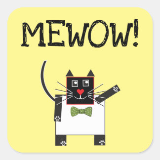 MEMOW PEGATINAS personalizado de gatos cuadrado pe