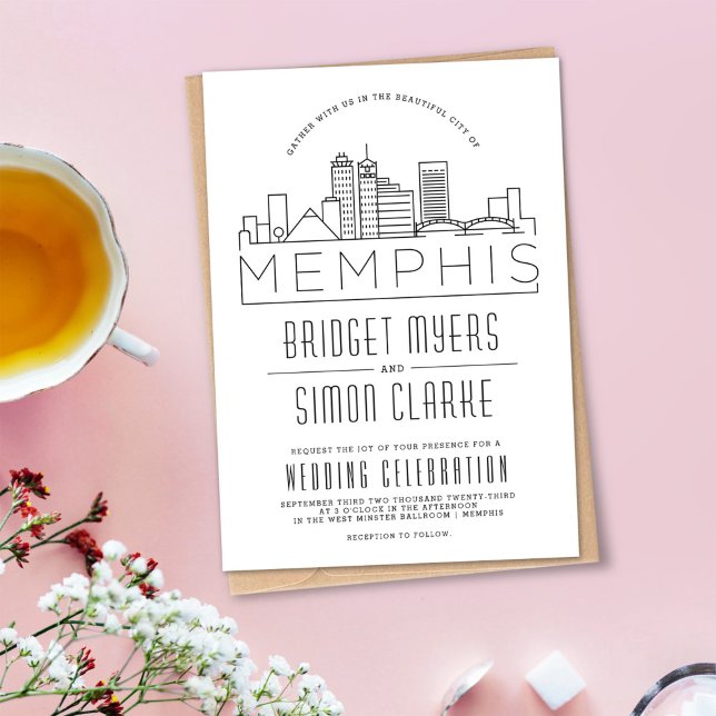 Memphis Boda | Invitación estilizada a la línea aé (Subido por el creador)