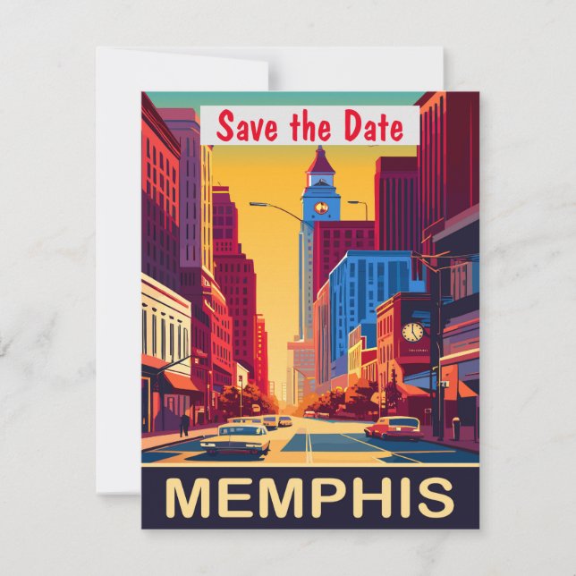 Memphis guarda la fecha, postal antigua (Anverso)