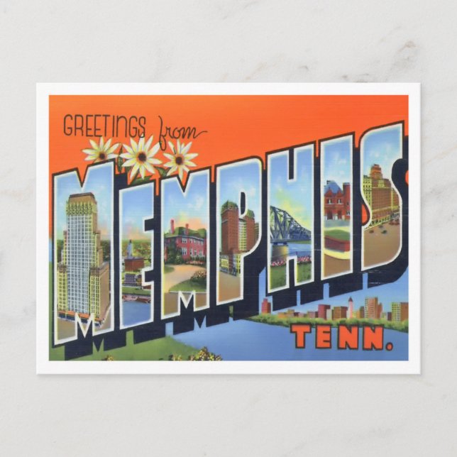 Memphis, la tarjeta postal de las grandes letras d (Anverso)