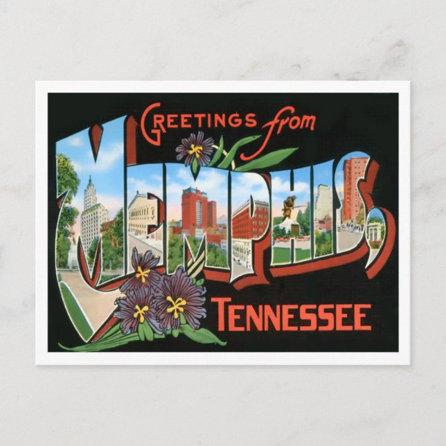 Memphis, la tarjeta postal de las grandes letras d (Anverso)