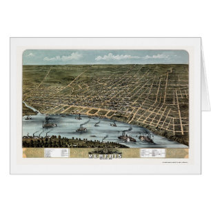 Memphis, mapa panorámico del TN - 1870