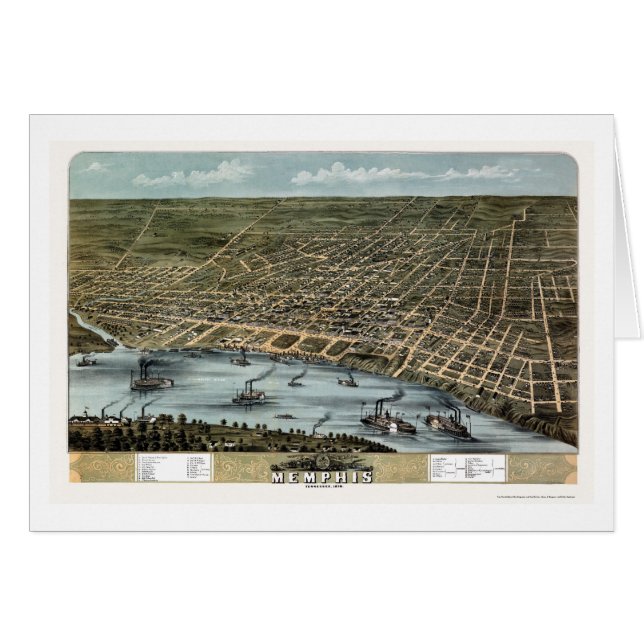 Memphis, mapa panorámico del TN - 1870 (Anverso (Horizontal))