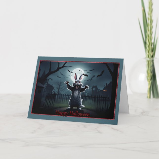 Mención de la tarjeta de Halloween para conejitos (Anverso)
