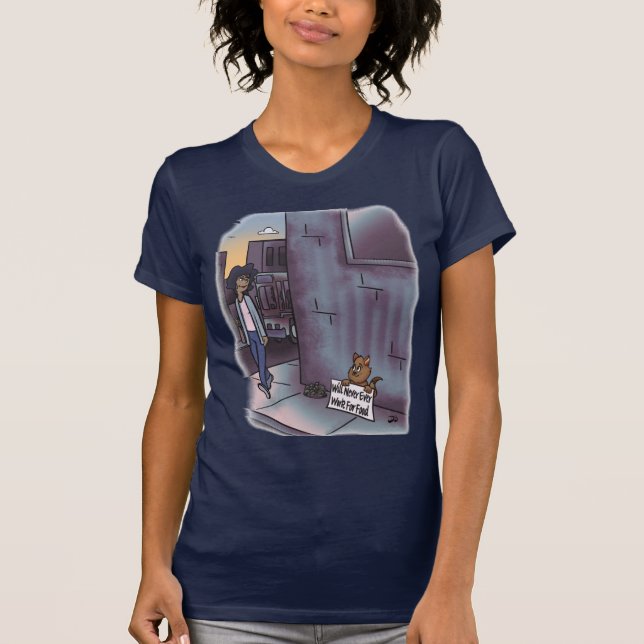 Mendigar camiseta de mujeres de la marina de gatos (Anverso)