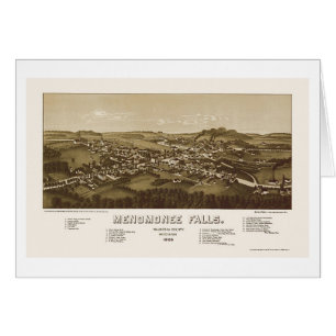 Menomonee Falls, mapa panorámico de los WI - 1886
