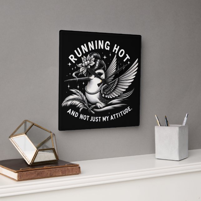 Menopausia divertida reloj de pared de flash calie (Oficina)