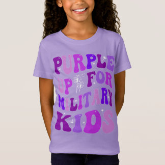 Menor militar retro groovy mes morado camiseta arr