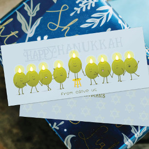 Menorá de Hanukkah Aceitunas   Tarjeta de Grupo Az