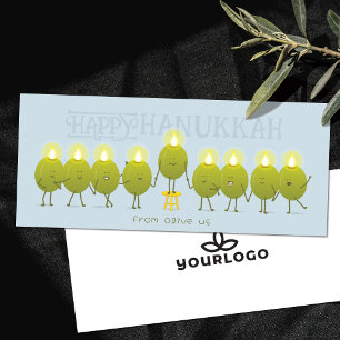 Menorá de Hanukkah con Aceitunas Tarjeta de Pale