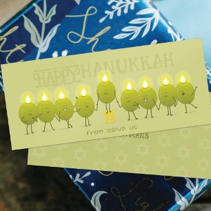 Menorá de Hanukkáh de Aceitunas Tarjeta de Grupo