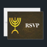 Menorah Flame Bar/Bat Mitzvah RSVP<br><div class="desc">Una tarjeta RSVP para acompañar las invitaciones Bar/Bat Mitzvah con el mismo diseño.</div>