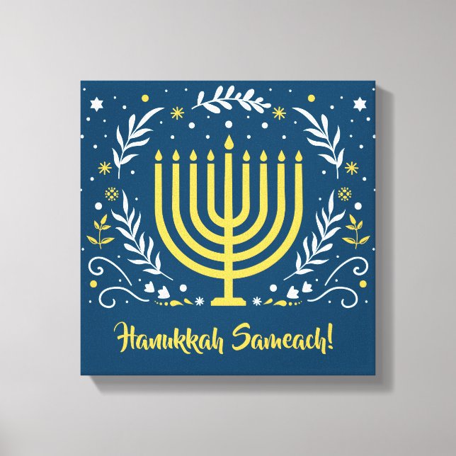 Menorah Hanukkah Muro de Madera Decorativo Arte (Anverso)