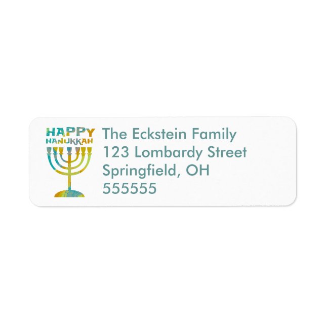 Menorah personalizada Etiquetas de direcciones de  (Frente)