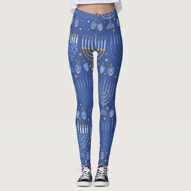 Menorah y Dreidel Leggings (Anverso)