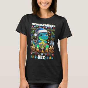 Menorasaurus Rex Dino Trex Suéter Feo de Navidad 