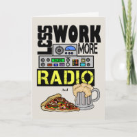 Menos trabajo, más tarjeta de cumpleaños de radio