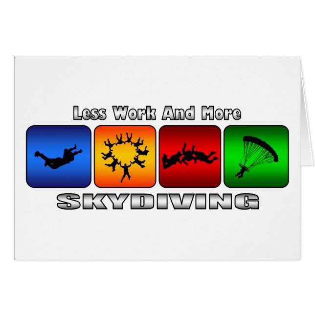 Menos trabajo y más Skydiving (Anverso (Horizontal))