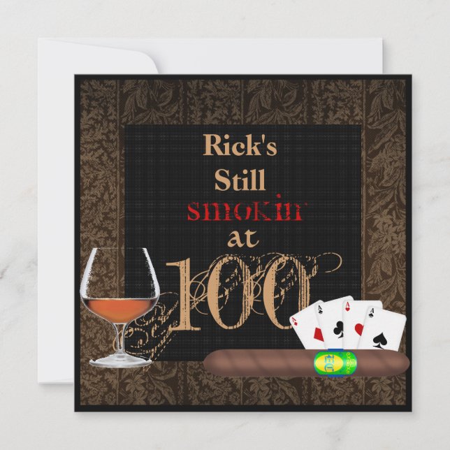 MENS Cigarros de cumpleaños número 100, INVITACION (Anverso)