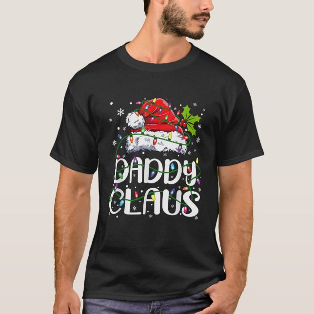 Mens Daddy Claus Navidades de camisetas iluminan l (Anverso)