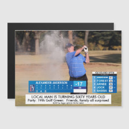 Mens Funny ⛳ Golf News 40.º 50.º cumpleaños