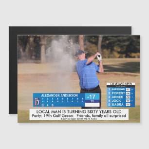 Mens Funny ⛳ Golf News 40.º 50.º cumpleaños