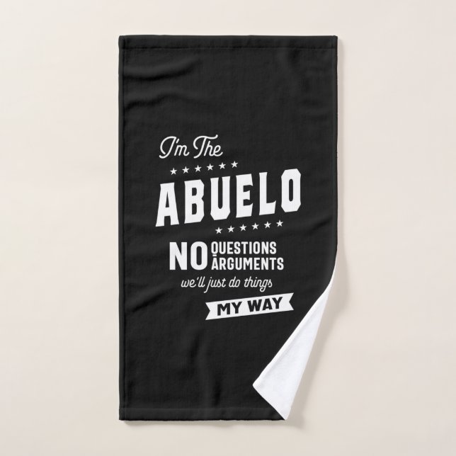 Mens I m the Abuelo No Questions Arguments (Toalla de mano)