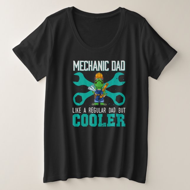 Mens Mechanic Dad Like A Regular Dad But Cooler Fi (Anverso del diseño)