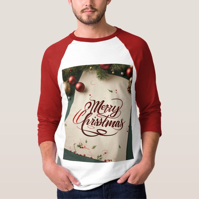 Mens New look Navidades camisetas (Anverso)