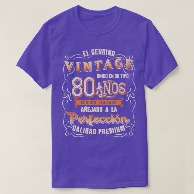 Mens Playera Cumpleanos 80 80º regalo de cumpleaño (Diseño del anverso)