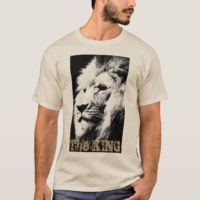 Mens Template T Camisetas Moderno Cara de León Ani (Anverso)