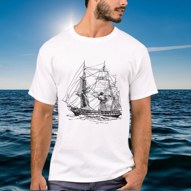 Mens Vintage velero divertido Camiseta náutica (Subido por el creador)