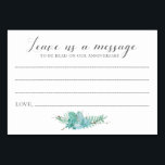 Mensaje a las tarjetas de novia y de Groom Succulu<br><div class="desc">Estas elegantes tarjetas de mensaje de salida serán la adición perfecta a la recepción de tu boda como alternativa de libro de invitados. Este diseño presenta una combinación de escritura a mano y tipos de letra de bloque en gris oscuro, y termina con un ramo suculento en el fondo. Los...</div>