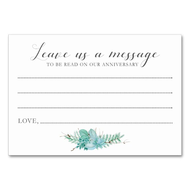 Mensaje a las tarjetas de novia y de Groom Succulu (Anverso)