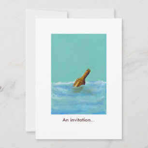 Mensaje - botella en el mar Invitaciones PERSONALI