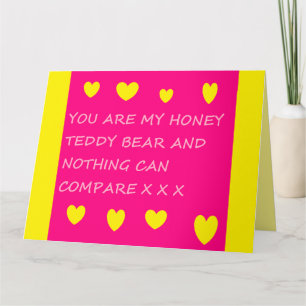 Mensaje con el logo de Honey Teddy Bear en tarjeta