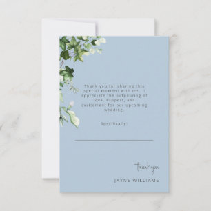 Mensaje de agradecimiento de boda de hiedra azul c