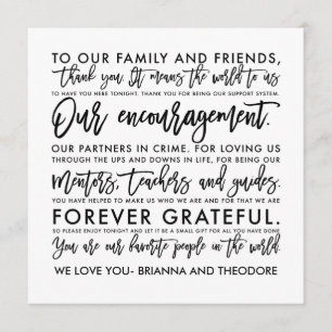 Mensaje de agradecimiento de mano de moda