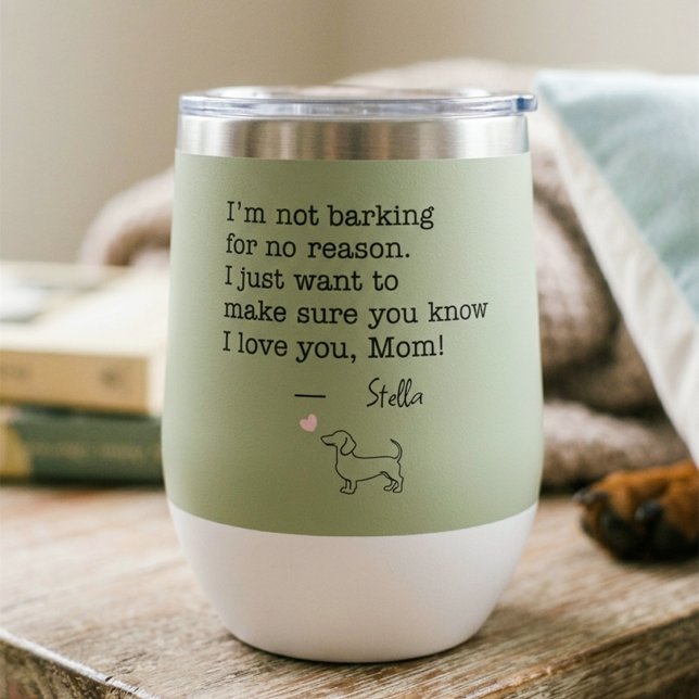 Mensaje de Amor de Dachshund Personalizado Verde S (Subido por el creador)